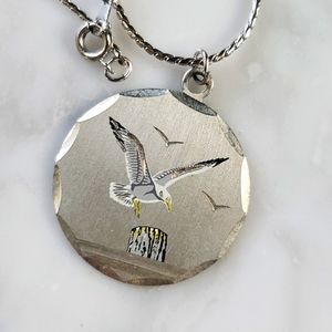 Vintage Blackinton pewter pendant necklace